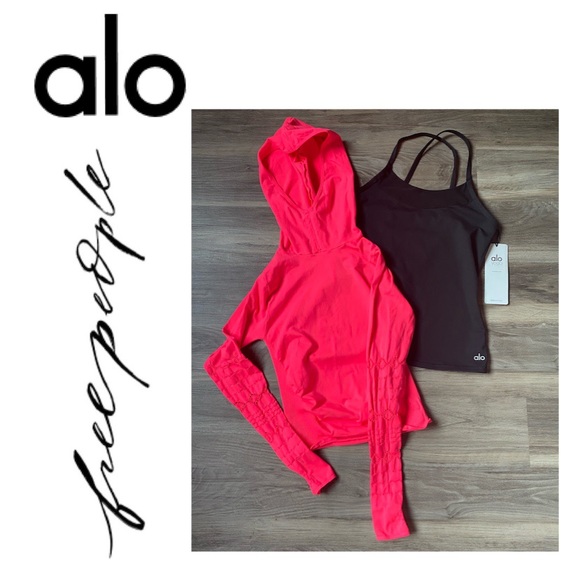 ALO Yoga Tops - Free People + Alo Yoga hoody tank set small